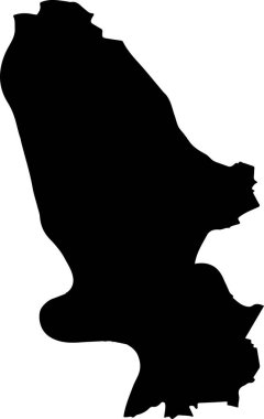 Alman bölgesel başkenti Mannheim, Almanya 'nın basit vektör siyah idari haritası