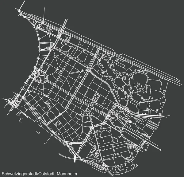 Detaljerad Navigering Urban Street Road Karta Vintage Beige Bakgrund Kvartalet — Stock vektor