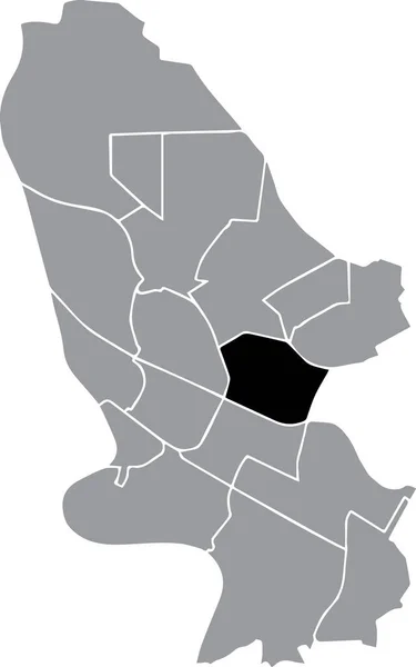 Mapa Administrativo Ubicación Negra Del Distrito Feudenheim Dentro Los Distritos — Archivo Imágenes Vectoriales