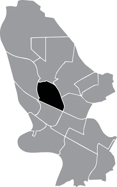 Mapa Administrativo Ubicación Negra Del Distrito Neckarstadt Ost Dentro Distritos — Vector de stock