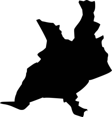 Fransa 'nın bölgesel başkenti Nantes' in basit vektör siyah idari haritası