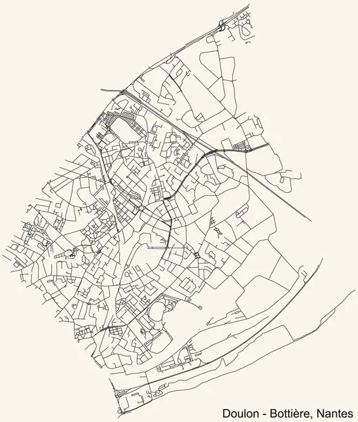 Navegação Detalhada Mapa Estradas Urbanas Rua Fundo Bege Vintage Quartier — Vetor de Stock