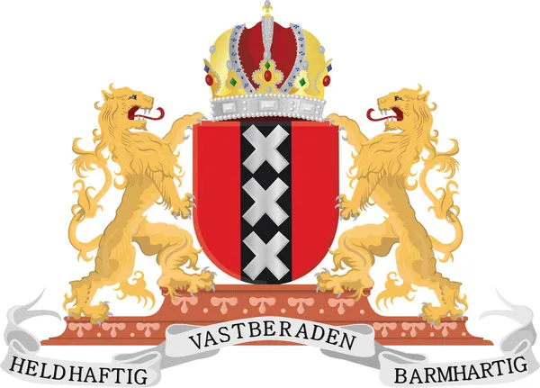 Vector Coat Arms Illustration Dutch Capital City Amsterdam Netherlands — Stock Vector