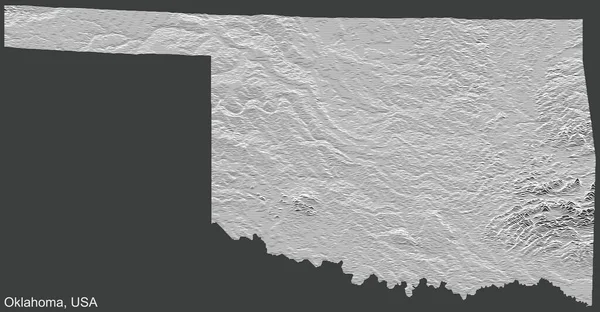 Carte Topographique Négative Relief État Fédéral Oklahoma États Unis Avec — Image vectorielle