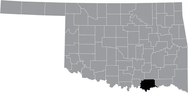 Abd Nin Oklahoma Eyaletinin Gri Idari Haritasında Bryan County Nin — Stok Vektör