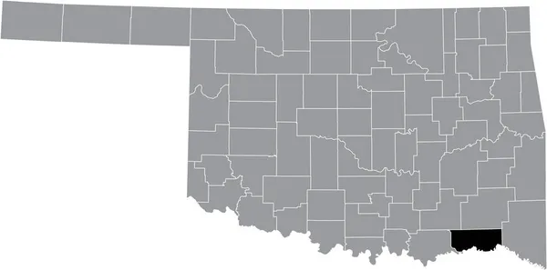 Czarny Podkreślono Mapę Lokalizacji Hrabstwa Choctaw Wewnątrz Szarej Mapy Administracyjnej — Wektor stockowy