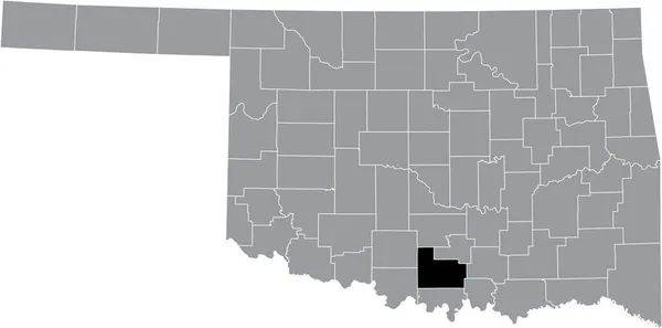 Abd Nin Oklahoma Eyaletinin Gri Idari Haritasında Carter County Nin — Stok Vektör