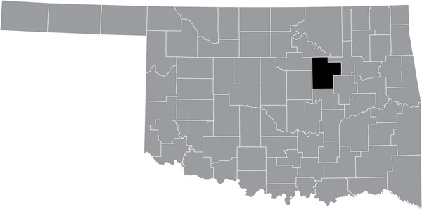 美国俄克拉荷马州灰度行政地图内克里克县的黑点位置图 — 图库矢量图片