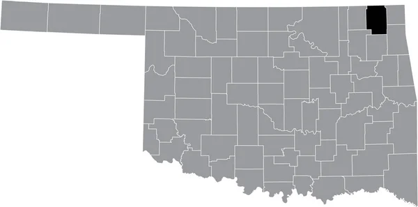 Schwarz Hervorgehobene Lagekarte Des Craig County Innerhalb Der Grauen Verwaltungskarte — Stockvektor