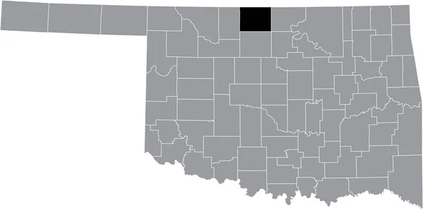Abd Nin Oklahoma Eyaletinin Gri Idari Haritasında Grant County Nin — Stok Vektör