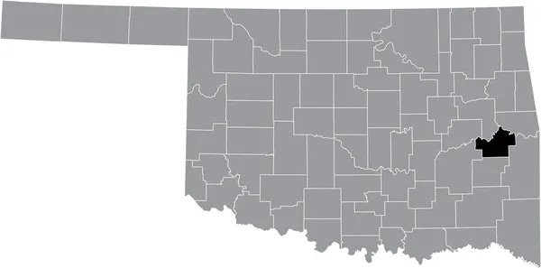 Mappa Dettagliata Nera Della Contea Haskell All Interno Della Mappa — Vettoriale Stock