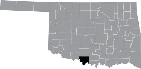 Abd Nin Oklahoma Eyaletinin Gri Idari Haritasında Jefferson County Nin — Stok Vektör