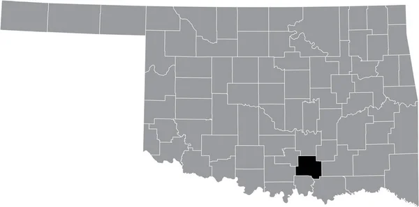 Abd Nin Oklahoma Eyaletinin Gri Idari Haritasında Johnston County Nin — Stok Vektör