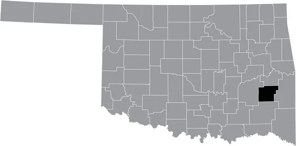 Abd Nin Oklahoma Eyaletinin Gri Idari Haritasında Latimer County Nin — Stok Vektör