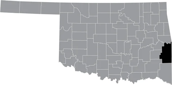 Abd Nin Oklahoma Eyaletinin Gri Idari Haritasında Flore County Nin — Stok Vektör