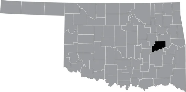 Карта Местонахождения Округа Макинтош Серой Административной Карте Федерального Штата Оклахома — стоковый вектор