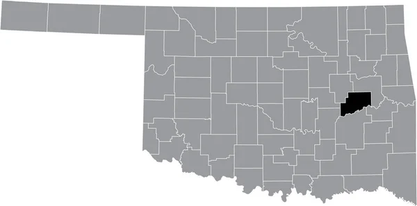 Zwart Gemarkeerde Kaart Van Locatie Van Mcintosh County Grijs Administratieve — Stockvector