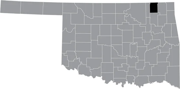 Карта Местонахождения Округа Новата Серой Административной Карте Федерального Штата Оклахома — стоковый вектор