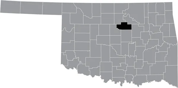 Černá Zvýrazněná Mapa Umístění Payne County Šedé Administrativní Mapě Federálního — Stockový vektor