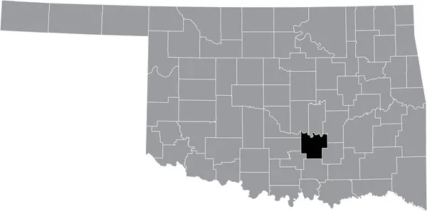 Карта Местонахождения Округа Понток Серой Административной Карте Федерального Штата Оклахома — стоковый вектор