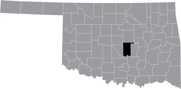 Abd Nin Oklahoma Eyaletinin Gri Idari Haritasında Pottawatomie Lçesinin Siyah — Stok Vektör