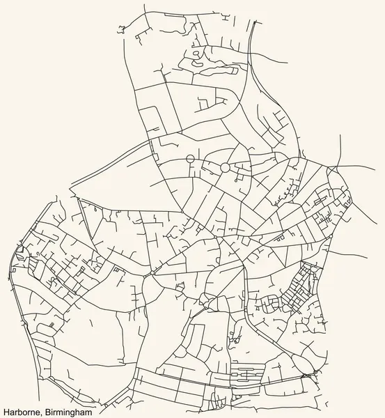 Navegação Detalhada Mapa Estradas Rua Urbanas Fundo Bege Vintage Bairro — Vetor de Stock