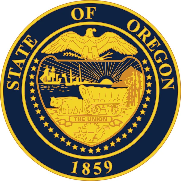 Oficjalna Pieczęć Wektora Stanu Oregon Usa — Wektor stockowy