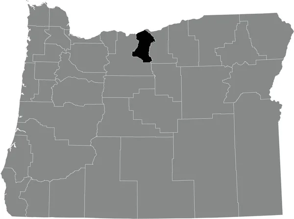 Carte Localisation Surbrillance Noire Comté Sherman Intérieur Carte Administrative Grise — Image vectorielle