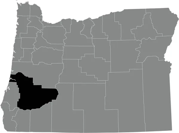 Carte Localisation Surbrillance Noire Comté Douglas Intérieur Carte Administrative Grise — Image vectorielle