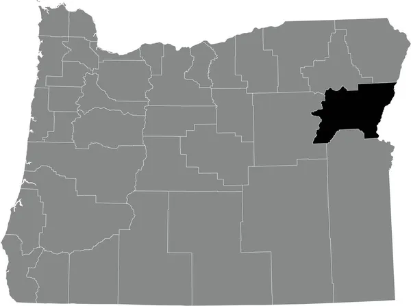 Abd Nin Oregon Eyaletinin Gri Idari Haritasında Baker County Nin — Stok Vektör