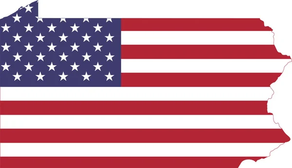 Plano Simple Mapa Administrativo Bandera Estados Unidos Del Estado Federal — Archivo Imágenes Vectoriales