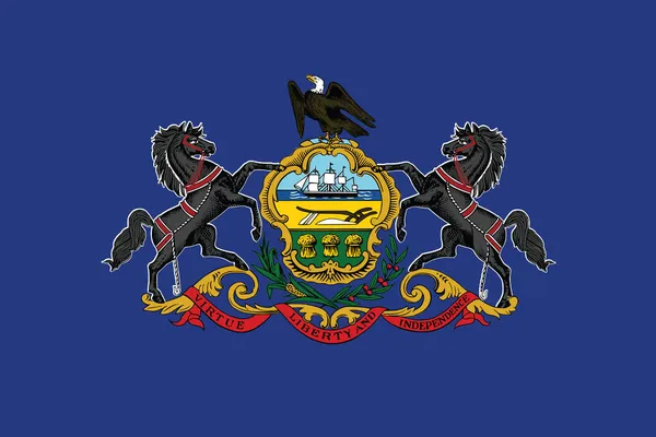 Drapeau Vecteur Officiel Actuel État Fédéral Pennsylvanie États Unis — Image vectorielle