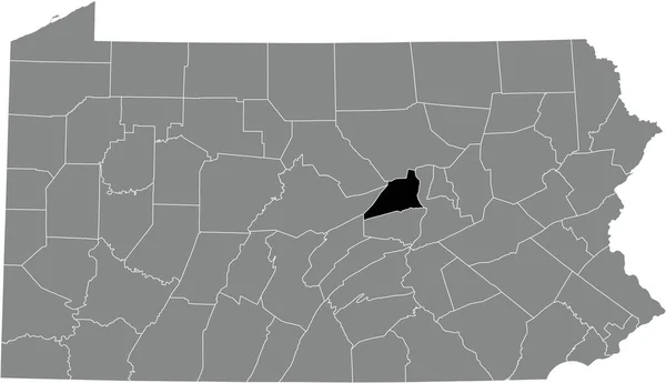 北軍ペンシルベニア州の灰色の行政地図の中で北軍郡のブラックハイライトされた位置図 — ストックベクタ