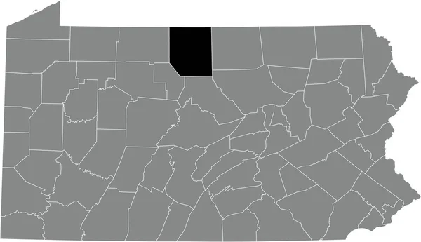 Black Highlighted Location Map Potter County Gray Administrative Map Federal — Stock Vector