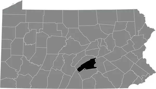 Abd Nin Pennsylvania Eyaletinin Gri Idari Haritasında Perry County Nin — Stok Vektör