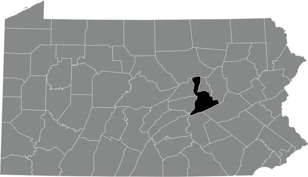 Schwarz Hervorgehobene Lagekarte Des Northumberland County Innerhalb Der Grauen Verwaltungskarte — Stockvektor