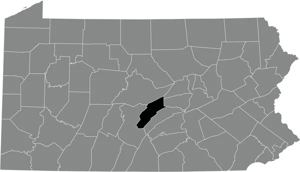 Mapa Ubicación Resaltado Negro Del Condado Mifflin Dentro Del Mapa — Archivo Imágenes Vectoriales