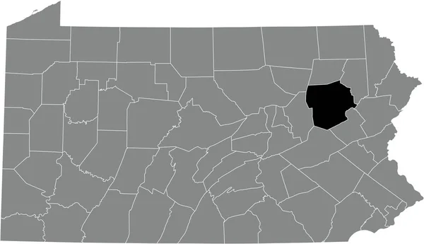 ペンシルベニア州連邦政府の灰色の行政地図の中でルソン郡の黒いハイライトされた場所の地図 — ストックベクタ