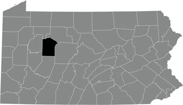 Mapa Ubicación Resaltado Negro Del Condado Jefferson Dentro Del Mapa — Vector de stock