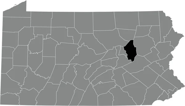 Schwarz Hervorgehobene Lagekarte Des Columbia County Innerhalb Der Grauen Verwaltungskarte — Stockvektor