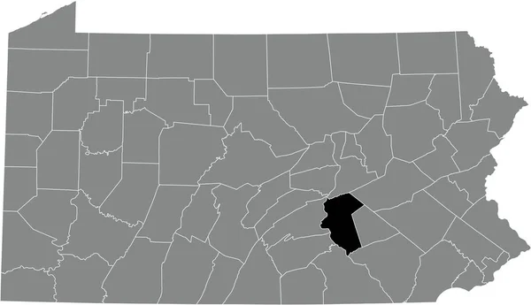 Μαύρο Τονισμένο Χάρτη Της Περιοχής Του Dauphin County Μέσα Γκρι — Διανυσματικό Αρχείο