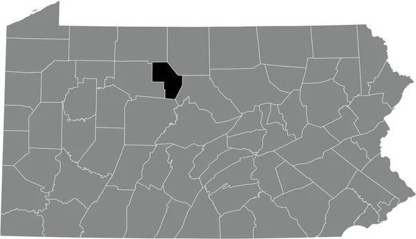 Abd Pennsylvania Federal Eyaleti Nin Gri Idari Haritasında Cameron County — Stok Vektör