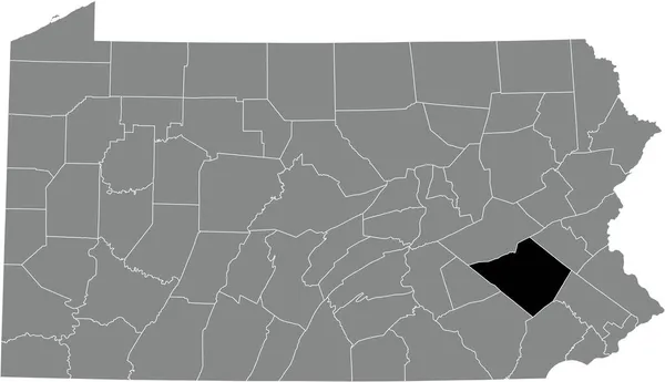 Mapa Ubicación Resaltado Negro Del Condado Berks Dentro Del Mapa — Archivo Imágenes Vectoriales