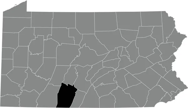 Mapa Ubicación Resaltado Negro Del Condado Bedford Dentro Del Mapa — Archivo Imágenes Vectoriales