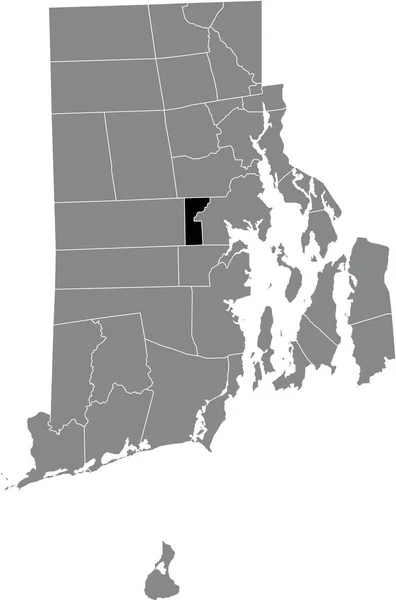 联邦罗得岛州灰色行政地图内的西沃威克地图 — 图库矢量图片