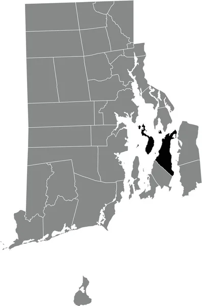 Preto Destaque Mapa Localização Portsmouth Dentro Cinza Mapa Administrativo Estado — Vetor de Stock