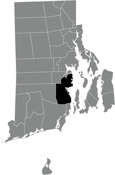 Черно Белая Карта Расположения Северного Кингстона Административной Карте Федерального Штата — стоковый вектор