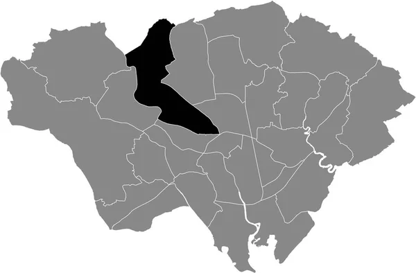 Zwarte Kaart Van Kieskring Van Whitchurch Tongwynlais Grijze Stadsdelen Kaart — Stockvector