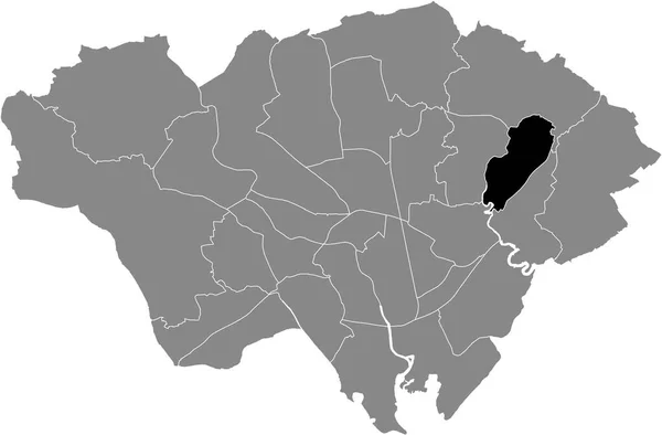 Mappa Nera Della Sede Elettorale Llanrumney All Interno Della Mappa — Vettoriale Stock