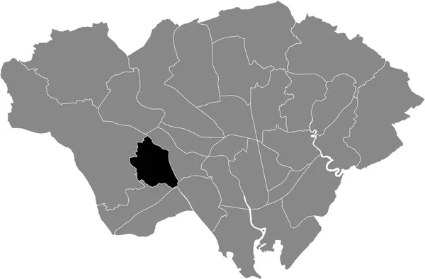 Mapa Localização Preto Ala Eleitoral Fairwater Dentro Dos Distritos Urbanos —  Vetores de Stock